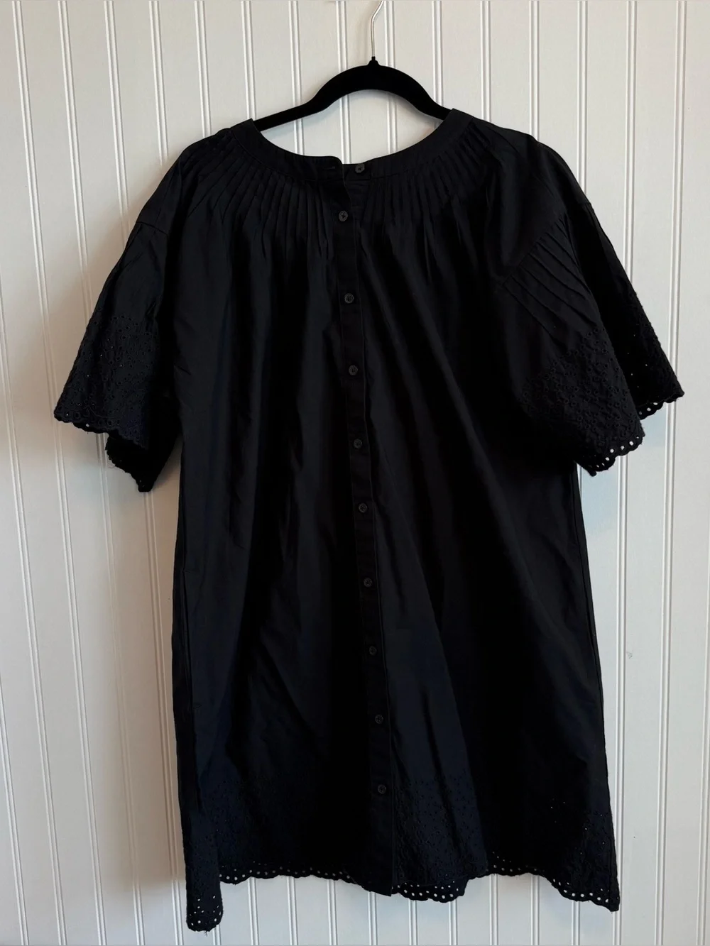 J. Crew NWT Jolie Dress in Eyelet Cotton Poplin in Black